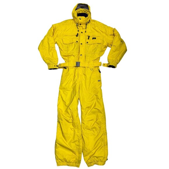 KILLY Vintage 90s Yellow One Piece Ski Snowboard Winter Snow Suit Mens Large - Picture 1 of 12